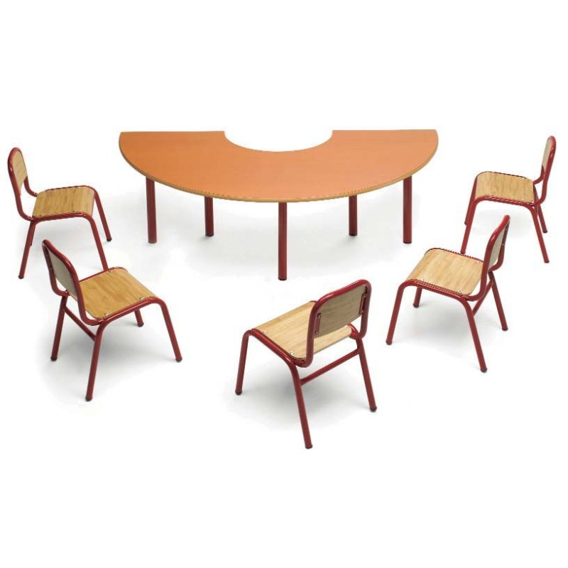 Mesa semicircular para guarderia