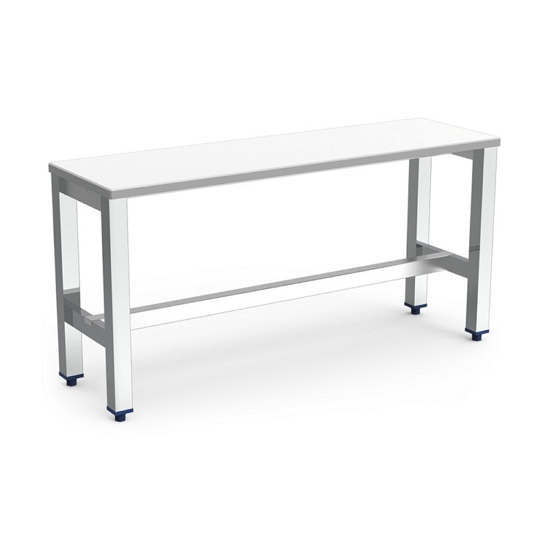 Banco para vestuario en acero inoxidable y polietileno