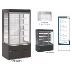 Mural refrigerado Expositor AVEIRO MAE150PV-N color negro