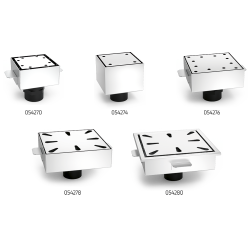 Imagen de Sumidero sifónico con cestillo salida vertical en acero inoxidable