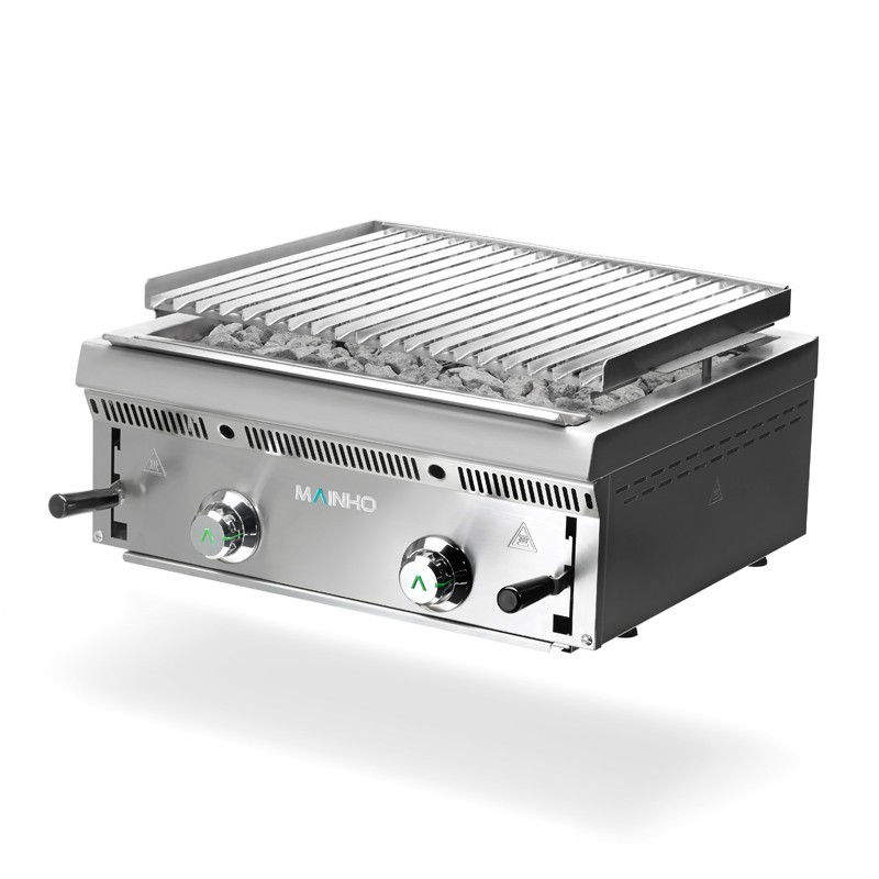Barbacoa a gas de piedra volcánica MAINHO PBI-60 INOX