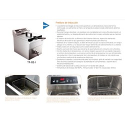 Freidora inducción cuba doble 8+8 litros, Edenox TF-82-D-I