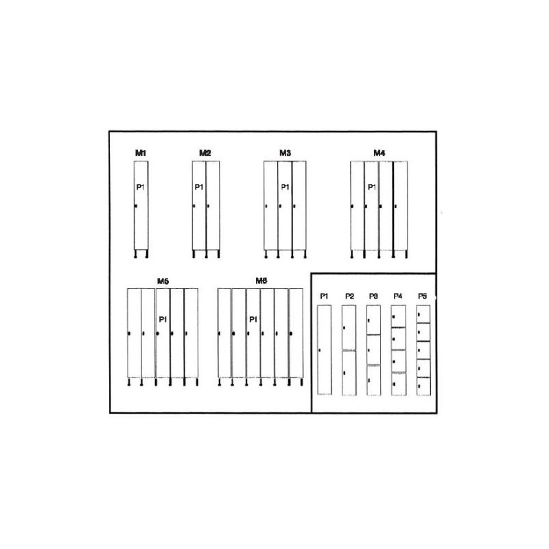 Taquillas cuatro puertas SACOPISA