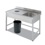 Imagen de Fregadero industrial con orificio desperdicios